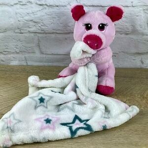 Little Beginnings Pink Pig Lovie Lovey Baby Infant Comfort Plush Toy Blanket EUC